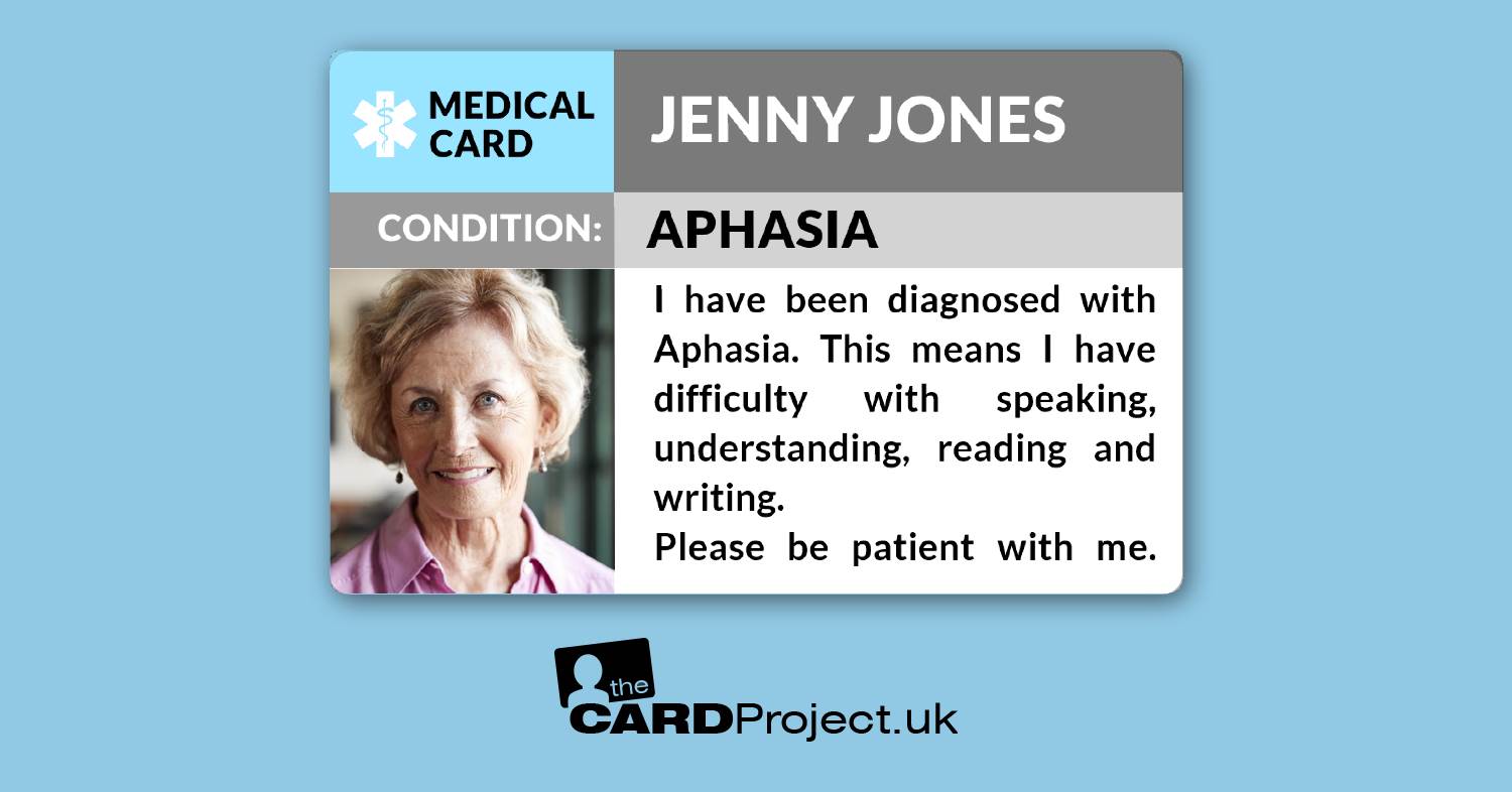 Aphasia Medical Photo ID Card